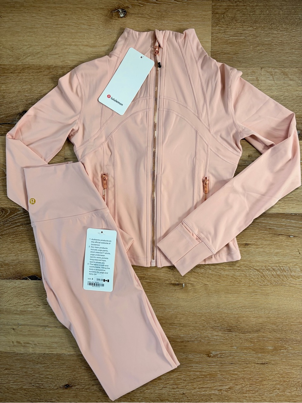 Lululemon Pink Define Jacket & Matching Leggings Set – NWT (New With Tags) 🤍